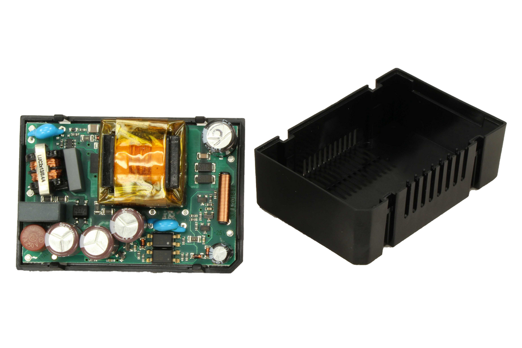This housing has insulation protection of all parts and cooling slots for a fanless solution.